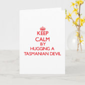 Ruhe behalten, indem man einen Tasmanischen Teufel Karte (Gelbe Blume)