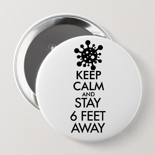 Ruhe Behalten und 6 Meter entfernt Bleibe Button (Vorne & Hinten)