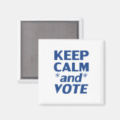 "Ruhe behalten und abstimmen" blau, weiß - Magnet (Vorderseite/Rückseite)