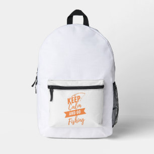 Ruhe behalten und angeln gehen bedruckter rucksack