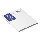 Ruhe behalten und auf Blau trainieren Notizblock (angewinkelt)