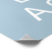 Ruhe behalten und auf blauem Hintergrund einen Kuc Poster (Ecke)