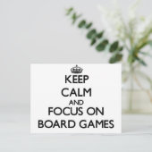 Ruhe behalten und auf Brettspiele konzentriert Postkarte (Stehend Vorderseite)