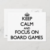 Ruhe behalten und auf Brettspiele konzentriert Postkarte (Vorne/Hinten)