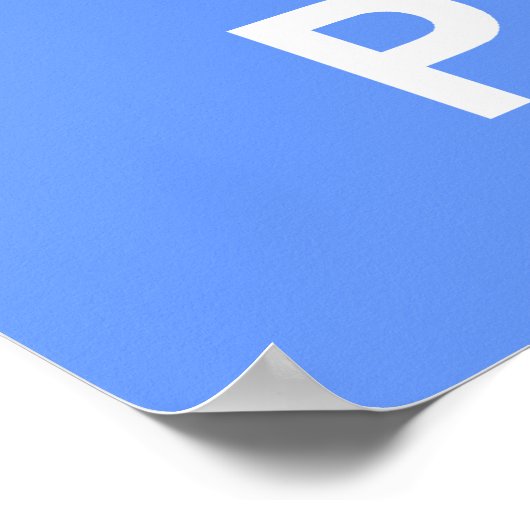 Ruhe behalten und auf das Pause-Button-Symbol blau Poster (Ecke)