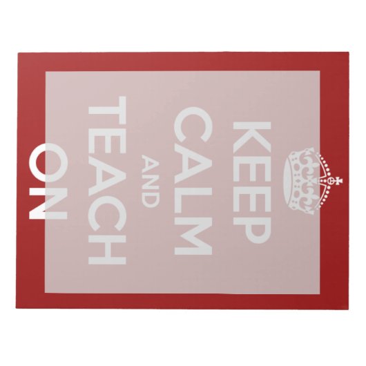 Ruhe behalten und auf Red Large Notepad trainieren Notizblock (Vorderseite)