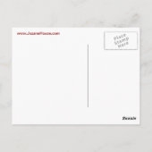 Ruhe behalten und auf roter Postkarte spielen (Rückseite)