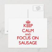 Ruhe behalten und auf Wurst fokussiert Postkarte (Vorne/Hinten)