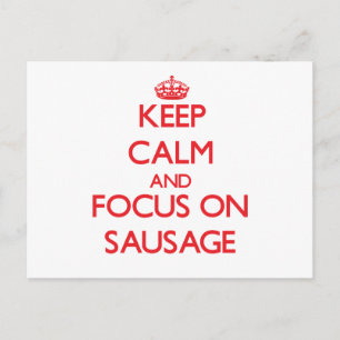 Ruhe behalten und auf Wurst fokussiert Postkarte