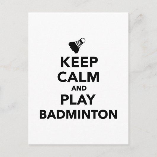 Ruhe behalten und Badminton spielen Postkarte (Vorderseite)