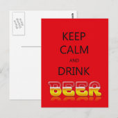 Ruhe behalten und Bier trinken Postkarte (Vorne/Hinten)