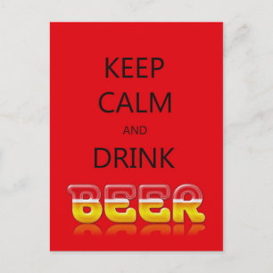 Ruhe behalten und Bier trinken Postkarte