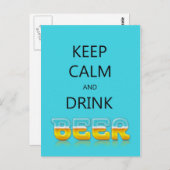 Ruhe behalten und Bier trinken Postkarte (Vorne/Hinten)