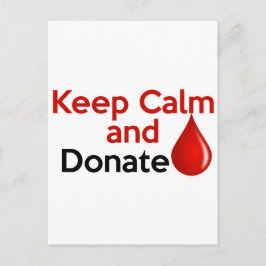 Ruhe behalten und Blut spenden Postkarte