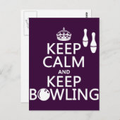 Ruhe behalten und Bowling Behalten - alle Farben Postkarte (Vorne/Hinten)