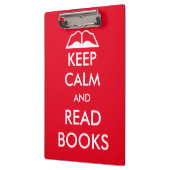 Ruhe behalten und Bücher gelesen Klemmbrett (Links)
