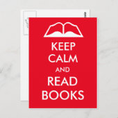 Ruhe behalten und Bücher gelesen Postkarte (Vorne/Hinten)
