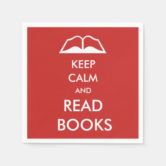 Ruhe behalten und Bücher gelesen Serviette (Vorderseite)