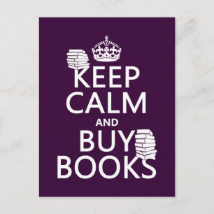Ruhe behalten und Bücher kaufen (in beliebiger Far Postkarte