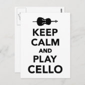 Ruhe behalten und Cello spielen Postkarte (Vorne/Hinten)