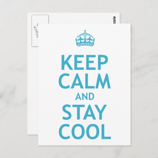 Ruhe behalten und Cool Bleibe Postkarte