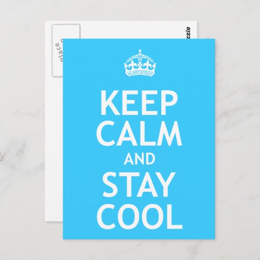 Ruhe behalten und Cool Bleibe Postkarte (Vorne/Hinten)