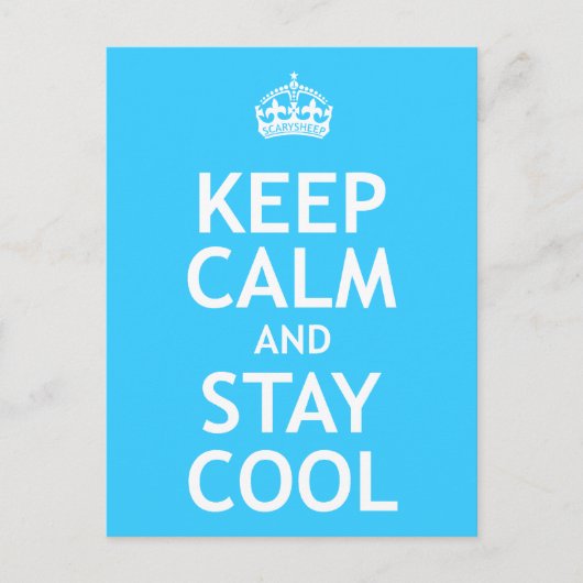 Ruhe behalten und Cool Bleibe Postkarte (Vorderseite)