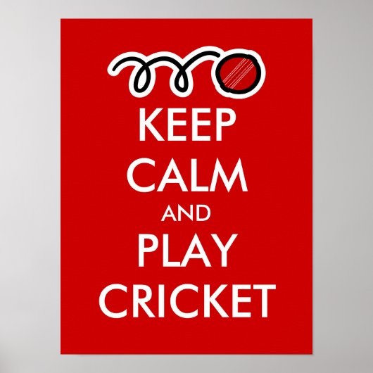 Ruhe behalten und Cricket spielen | Custom Poster  (Vorne)