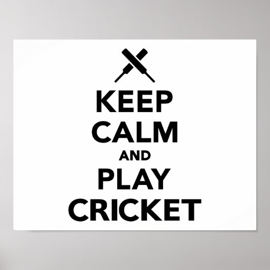 Ruhe behalten und Cricket spielen Poster (Vorne)
