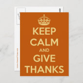 Ruhe behalten und Dankeschön Postcard geben Postkarte (Vorne/Hinten)