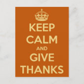 Ruhe behalten und Dankeschön Postcard geben Postkarte (Vorderseite)