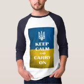 Ruhe behalten und das ukrainische Emblem Trident T T-Shirt (Vorderseite)