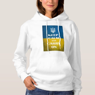Ruhe behalten und das ukrainische Emblem-Trident w Hoodie