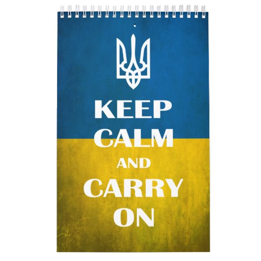 Ruhe behalten und das ukrainische Emblem-Trident w Kalender (Titelbild)