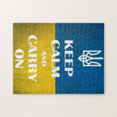 Ruhe behalten und das ukrainische Emblem-Trident w Puzzle (Horizontal)