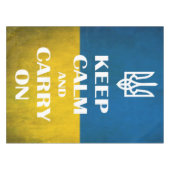 Ruhe behalten und das ukrainische Emblem-Trident w Tischdecke (Vorderseite (Horizontal))