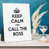 Ruhe behalten und den Chef anrufen Fotoplatte (Seite)