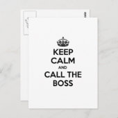 Ruhe behalten und den Chef anrufen Postkarte (Vorne/Hinten)