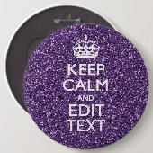 Ruhe behalten und den Glamour Ihres Textes Mauve h Button (Vorne & Hinten)