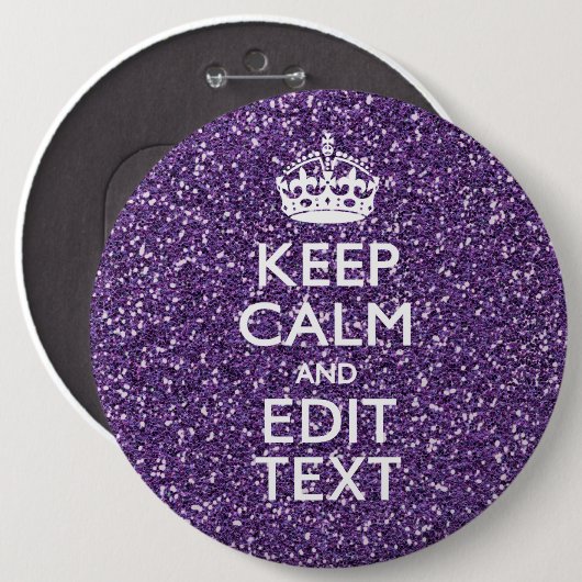 Ruhe behalten und den Glamour Ihres Textes Mauve h Button (Vorne & Hinten)