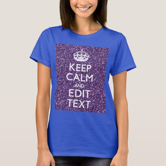 Ruhe behalten und den Glamour Ihres Textes Mauve h T-Shirt (Vorderseite)