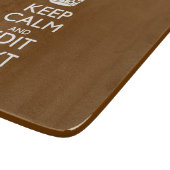 Ruhe behalten und den Text auf braun halten Schneidebrett (Ecke)