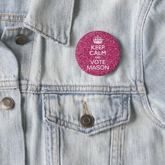 Ruhe behalten und den Text auf Rosa Rose haben Button (Beispiel)
