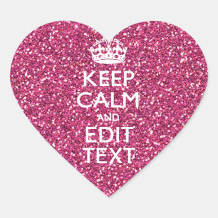 Ruhe behalten und den Text auf Rosa Rose haben Herz-Aufkleber