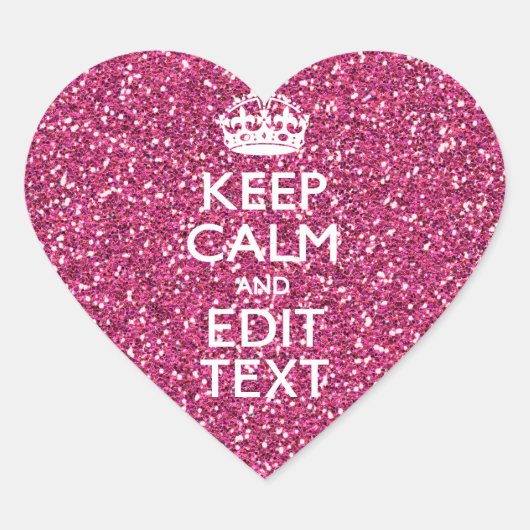 Ruhe behalten und den Text auf Rosa Rose haben Herz-Aufkleber (Vorderseite)