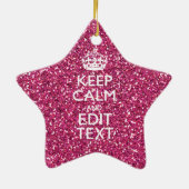 Ruhe behalten und den Text auf Rosa Rose haben Keramik Ornament (Hinten)