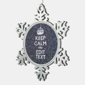 Ruhe behalten und den Text um Mitternacht haben Schneeflocken Zinn-Ornament (Rechts)