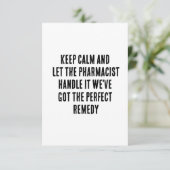 Ruhe behalten und der Apotheker gelassen. Dankeskarte (Stehend Vorderseite)