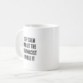 Ruhe behalten und der Apotheker gelassen. Kaffeetasse (Vorderseite Links)