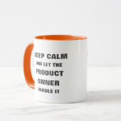 Ruhe behalten und der Besitzer des Produkts gelass Tasse (Vorderseite Links)